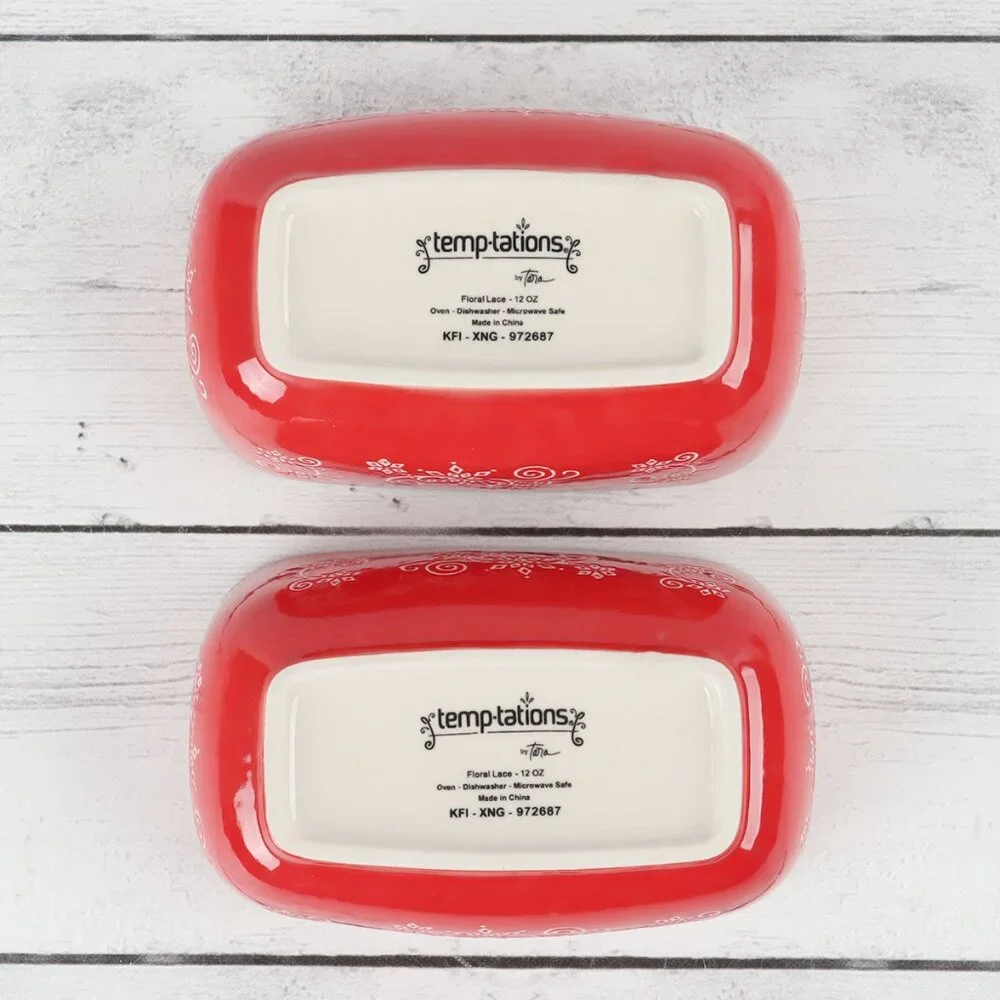Temp-Tations Floral Lace-Festive 12oz Mini Loaf Pans - Set of Two